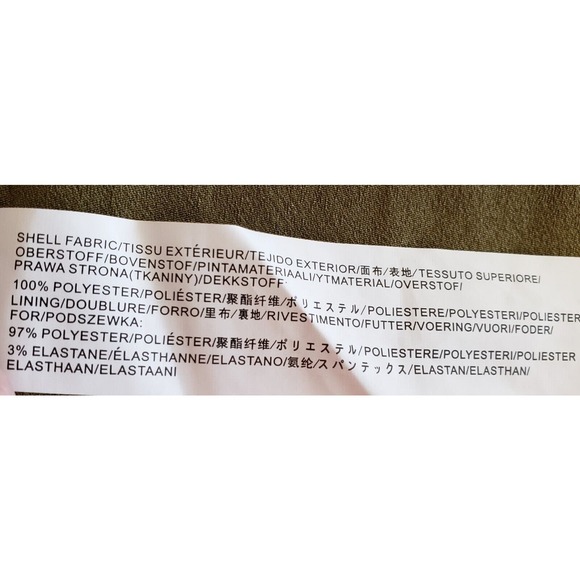 Chriselle Lim Dress Sz XL Green with Cream Polka Dot Asymmetrical Hem Belted NWT - Picture 6 of 8